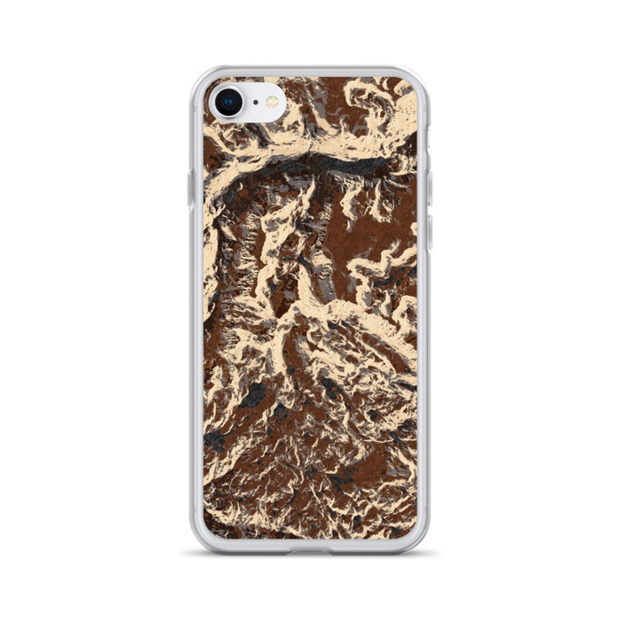 Custom iPhone SE Granite Peak Montana Map Phone Case in Ember