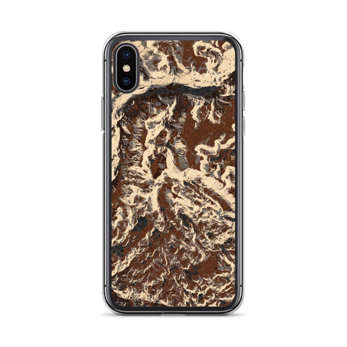 Custom iPhone X/XS Granite Peak Montana Map Phone Case in Ember