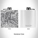 Rendered View of Granite Peak Montana Map Engraving on 6oz Stainless Steel Flask in White