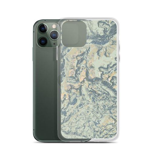 Custom Granite Peak Montana Map Phone Case in Woodblock