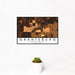 12x18 Grantsburg Wisconsin Map Print Landscape Orientation in Ember Style With Small Cactus Plant in White Planter