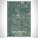 Grantsburg Wisconsin Map Print Portrait Orientation in Afternoon Style With Shaded Background