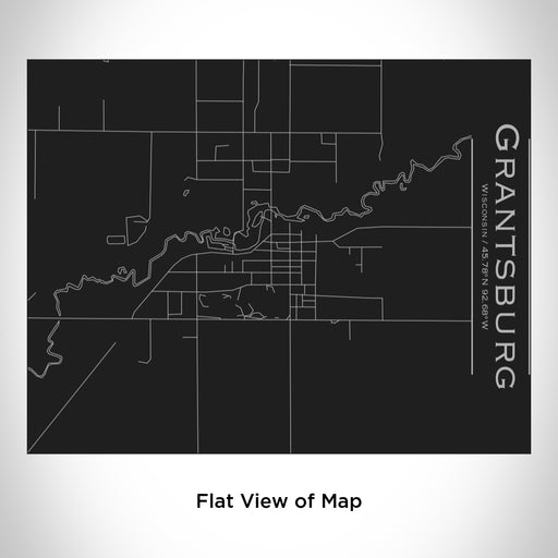 Rendered View of Grantsburg Wisconsin Map Engraving on 20oz Stainless Steel Insulated Bottle with Bamboo Top in Black