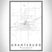 Grantsburg Wisconsin Map Print Portrait Orientation in Classic Style With Shaded Background