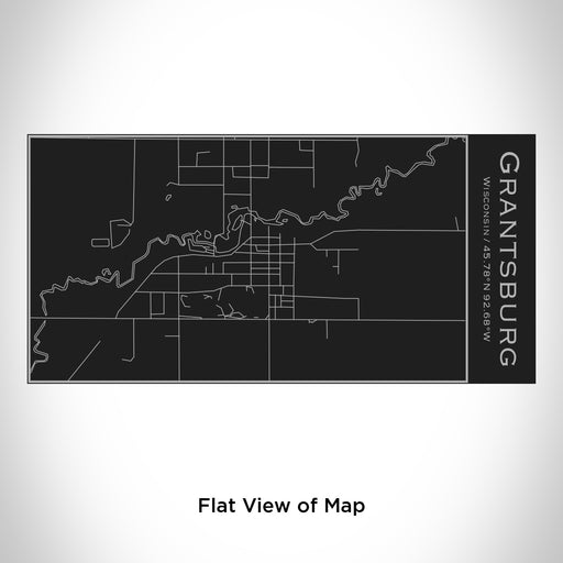 Rendered View of Grantsburg Wisconsin Map Engraving on 17oz Stainless Steel Insulated Cola Bottle in Black