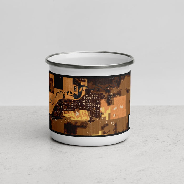 Front View Custom Grantsburg Wisconsin Map Enamel Mug in Ember