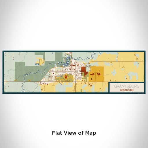 Flat View of Map Custom Grantsburg Wisconsin Map Enamel Mug in Woodblock
