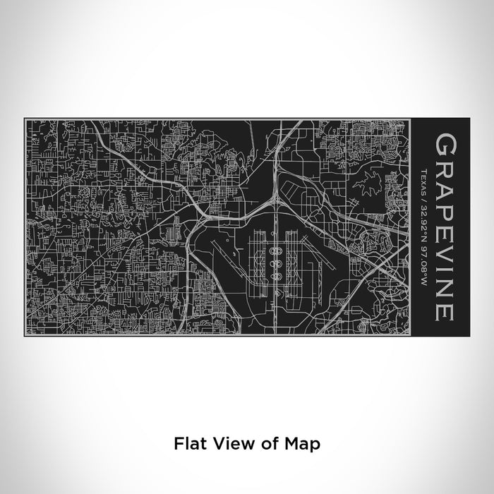 Rendered View of Grapevine Texas Map Engraving on 17oz Stainless Steel Insulated Cola Bottle in Black