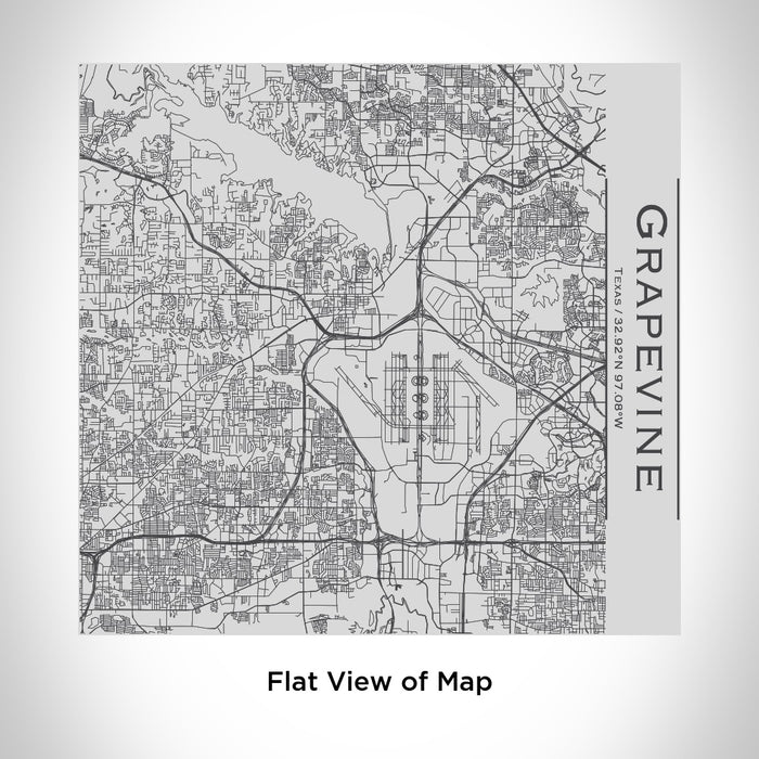 Rendered View of Grapevine Texas Map Engraving on 17oz Stainless Steel Insulated Tumbler