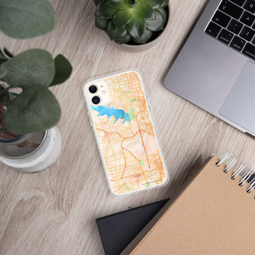 Custom Grapevine Texas Map Phone Case in Watercolor