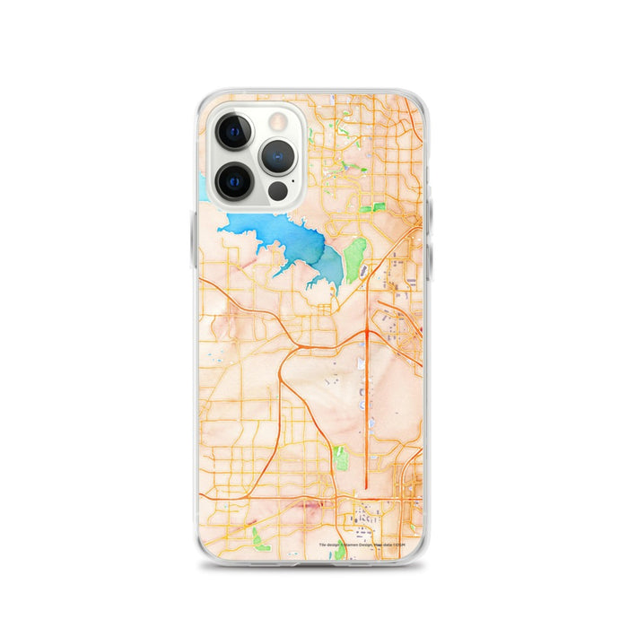 Custom Grapevine Texas Map iPhone 12 Pro Phone Case in Watercolor