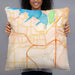 Person holding 22x22 Custom Grapevine Texas Map Throw Pillow in Watercolor