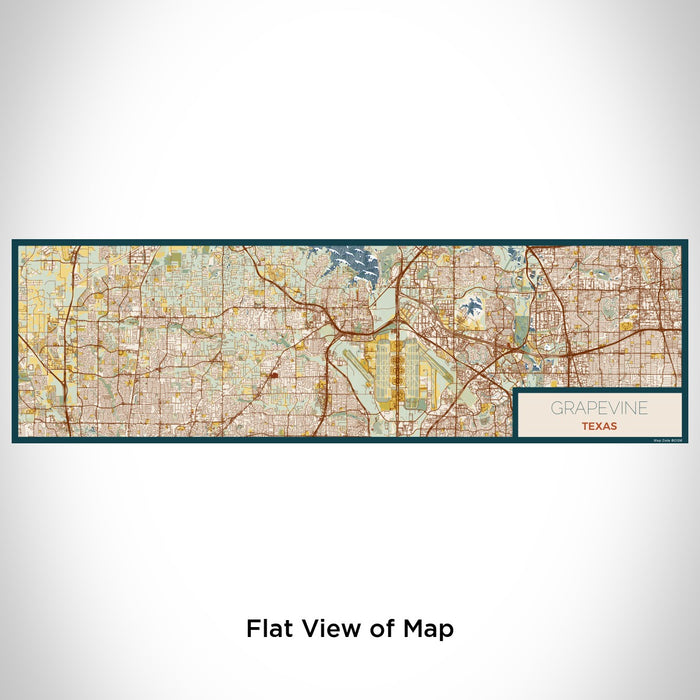Flat View of Map Custom Grapevine Texas Map Enamel Mug in Woodblock