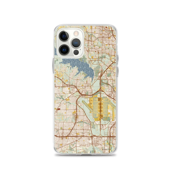 Custom Grapevine Texas Map iPhone 12 Pro Phone Case in Woodblock