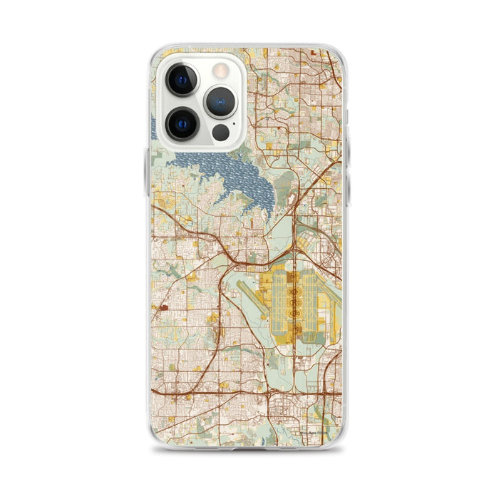 Custom Grapevine Texas Map iPhone 12 Pro Max Phone Case in Woodblock