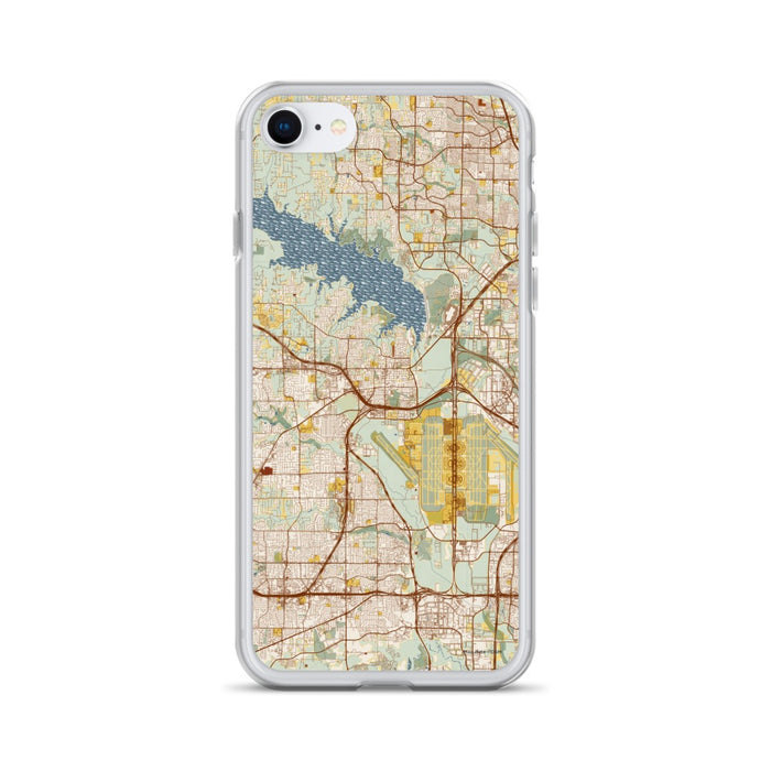 Custom Grapevine Texas Map iPhone SE Phone Case in Woodblock