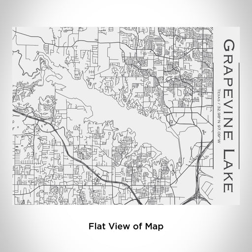 Rendered View of Grapevine Lake Texas Map Engraving on 20oz Stainless Steel Insulated Bottle with Bamboo Top in White