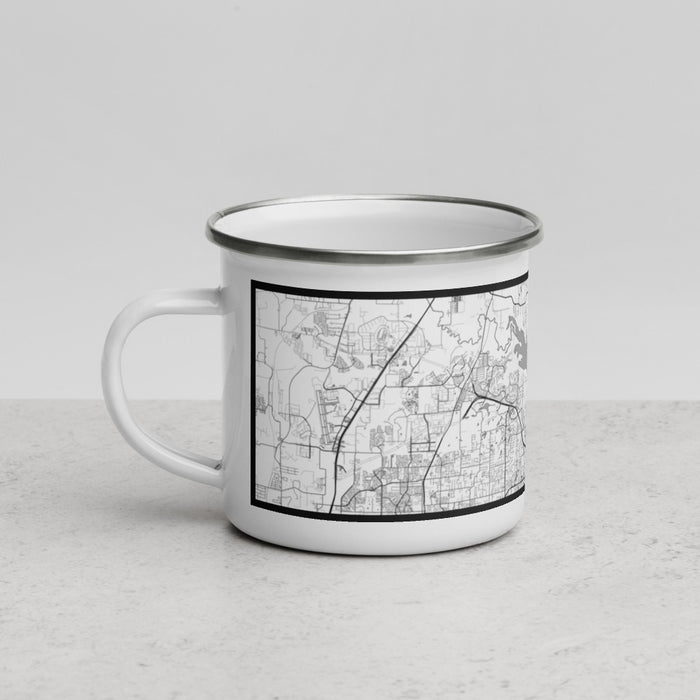 Left View Custom Grapevine Lake Texas Map Enamel Mug in Classic