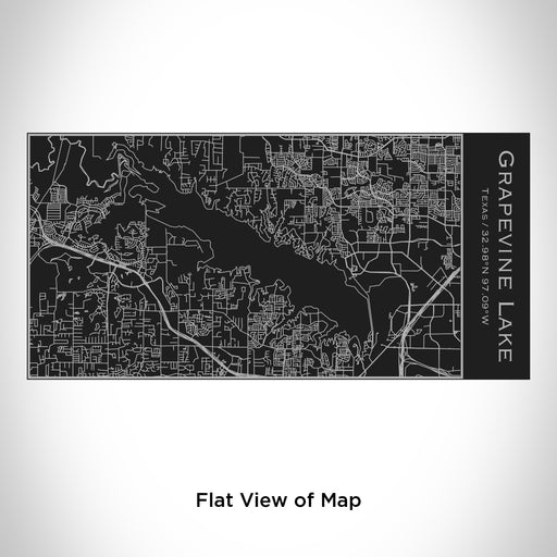 Rendered View of Grapevine Lake Texas Map Engraving on 17oz Stainless Steel Insulated Cola Bottle in Black