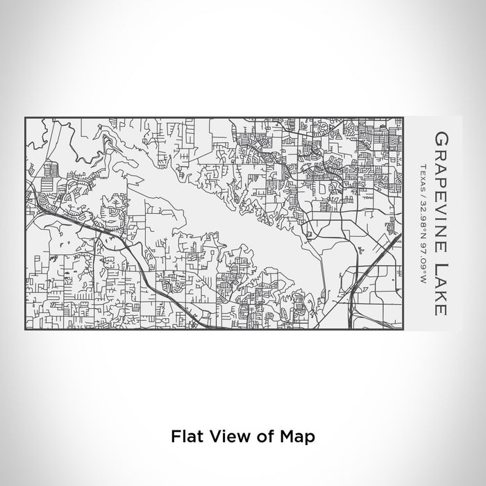 Rendered View of Grapevine Lake Texas Map Engraving on 17oz Stainless Steel Insulated Cola Bottle in White