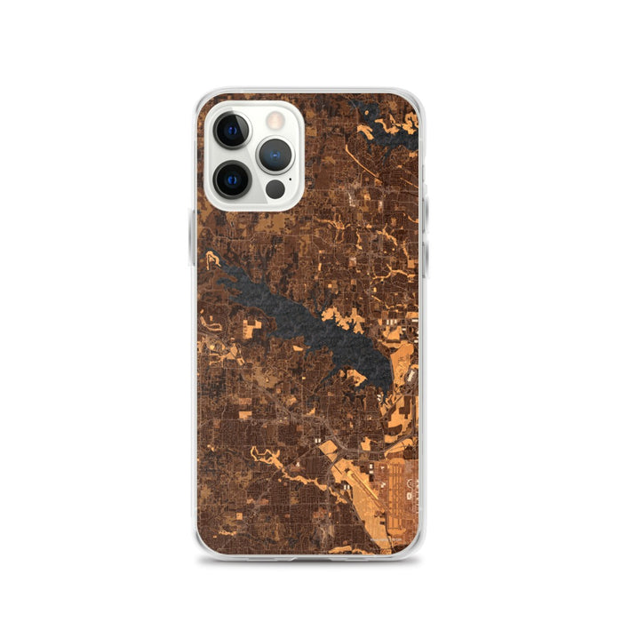 Custom Grapevine Lake Texas Map iPhone 12 Pro Phone Case in Ember