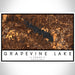 Grapevine Lake Texas Map Print Landscape Orientation in Ember Style With Shaded Background