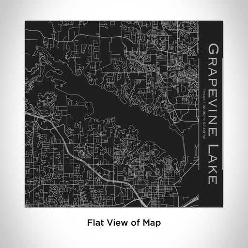 Rendered View of Grapevine Lake Texas Map Engraving on 17oz Stainless Steel Insulated Tumbler in Black