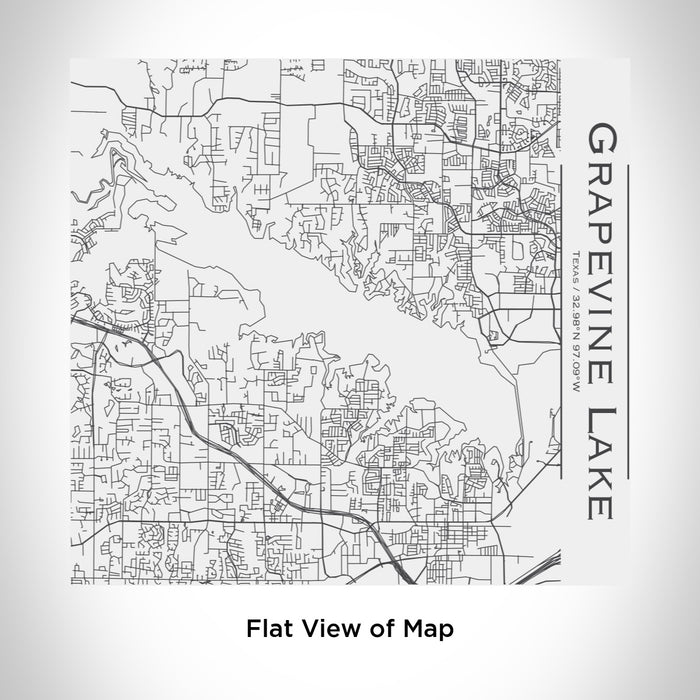 Rendered View of Grapevine Lake Texas Map Engraving on 17oz Stainless Steel Insulated Tumbler in White