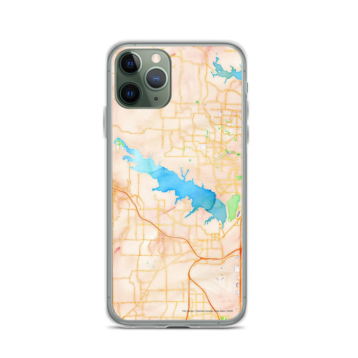 Custom Grapevine Lake Texas Map Phone Case in Watercolor