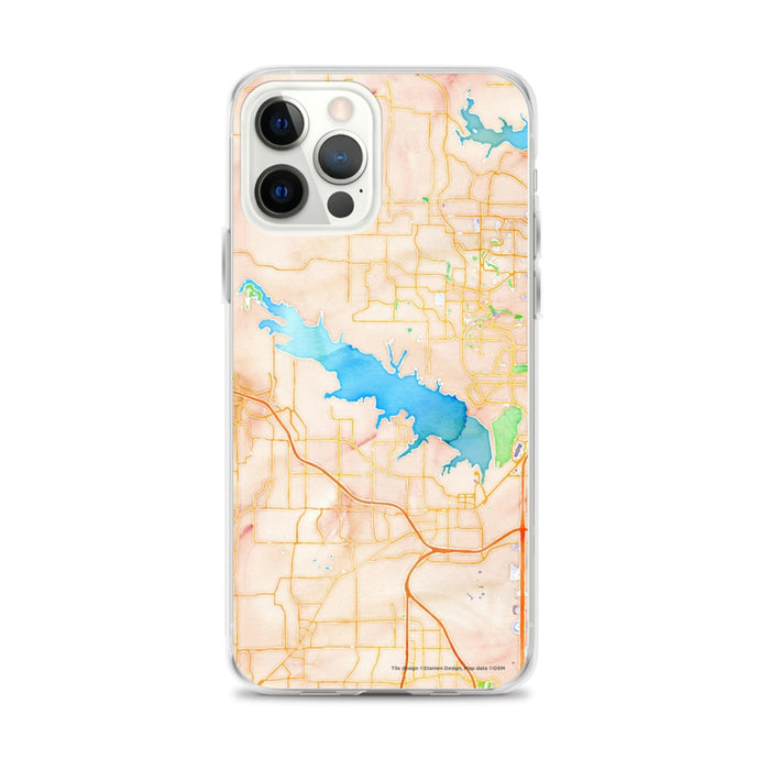 Custom Grapevine Lake Texas Map iPhone 12 Pro Max Phone Case in Watercolor