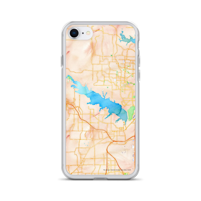 Custom Grapevine Lake Texas Map iPhone SE Phone Case in Watercolor