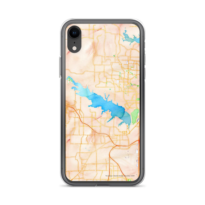 Custom Grapevine Lake Texas Map Phone Case in Watercolor