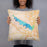 Person holding 18x18 Custom Grapevine Lake Texas Map Throw Pillow in Watercolor