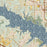 Grapevine Lake Texas Map Print in Woodblock Style Zoomed In Close Up Showing Details