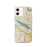 Custom Grapevine Lake Texas Map iPhone 12 Phone Case in Woodblock