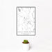 12x18 Great Barrington Massachusetts Map Print Portrait Orientation in Classic Style With Small Cactus Plant in White Planter