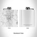 Rendered View of Great Barrington Massachusetts Map Engraving on 6oz Stainless Steel Flask in White