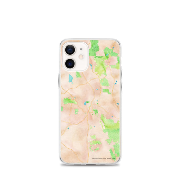 Custom iPhone 12 mini Great Barrington Massachusetts Map Phone Case in Watercolor