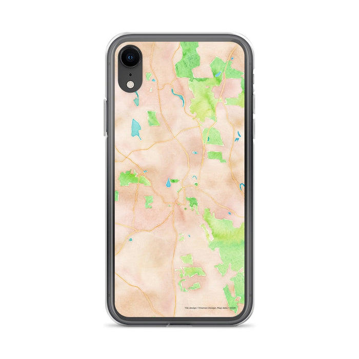 Custom iPhone XR Great Barrington Massachusetts Map Phone Case in Watercolor