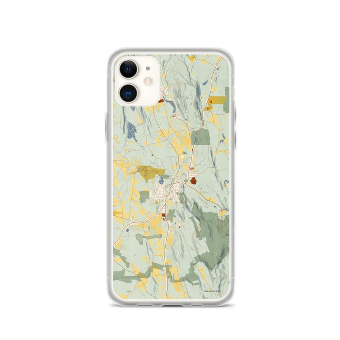 Custom iPhone 11 Great Barrington Massachusetts Map Phone Case in Woodblock