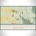 Great Barrington Massachusetts Map Print Landscape Orientation in Woodblock Style With Shaded Background
