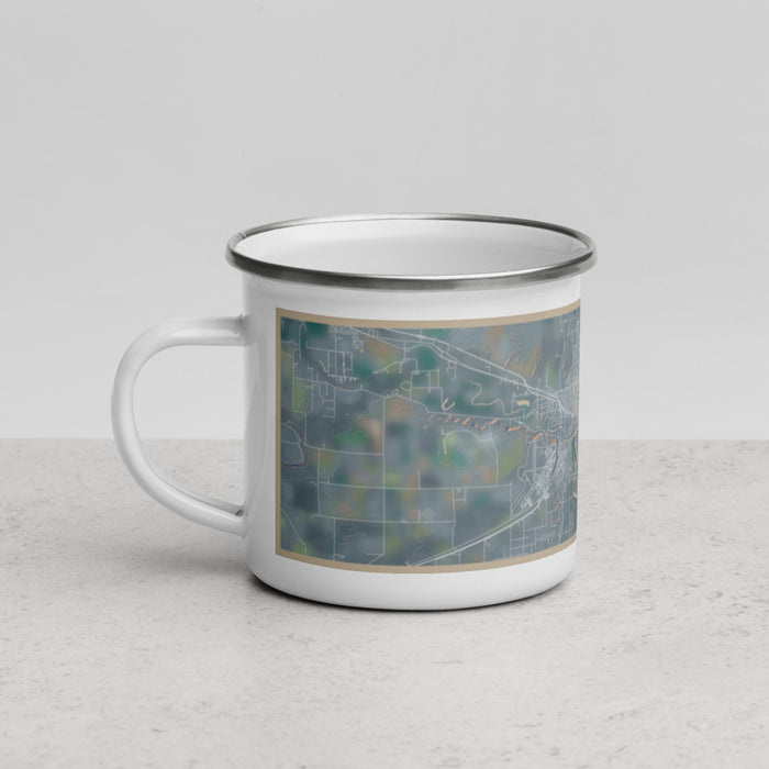 Left View Custom Great Falls Montana Map Enamel Mug in Afternoon