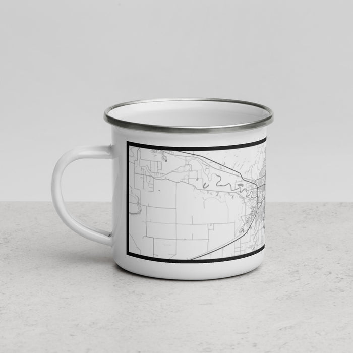 Left View Custom Great Falls Montana Map Enamel Mug in Classic