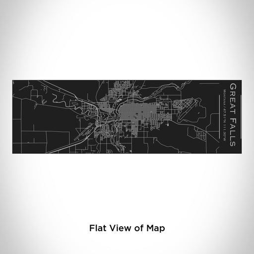 Rendered View of Great Falls Montana Map Engraving on 10oz Stainless Steel Insulated Cup with Sliding Lid in Black