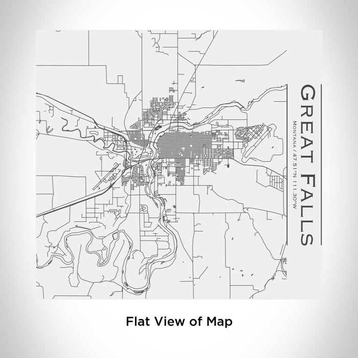 Rendered View of Great Falls Montana Map Engraving on 17oz Stainless Steel Insulated Tumbler in White