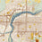 Great Falls Montana Map Print in Woodblock Style Zoomed In Close Up Showing Details