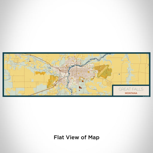 Flat View of Map Custom Great Falls Montana Map Enamel Mug in Woodblock