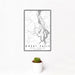 12x18 Great Falls South Carolina Map Print Portrait Orientation in Classic Style With Small Cactus Plant in White Planter