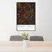 24x36 Great Falls South Carolina Map Print Portrait Orientation in Ember Style Behind 2 Chairs Table and Potted Plant