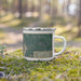 Right View Custom Great Falls South Carolina Map Enamel Mug in Afternoon on Grass With Trees in Background